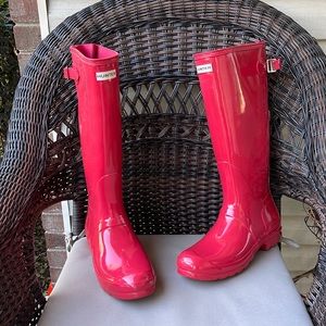 Red Flare Tall Adjustable Hunter Boots 11